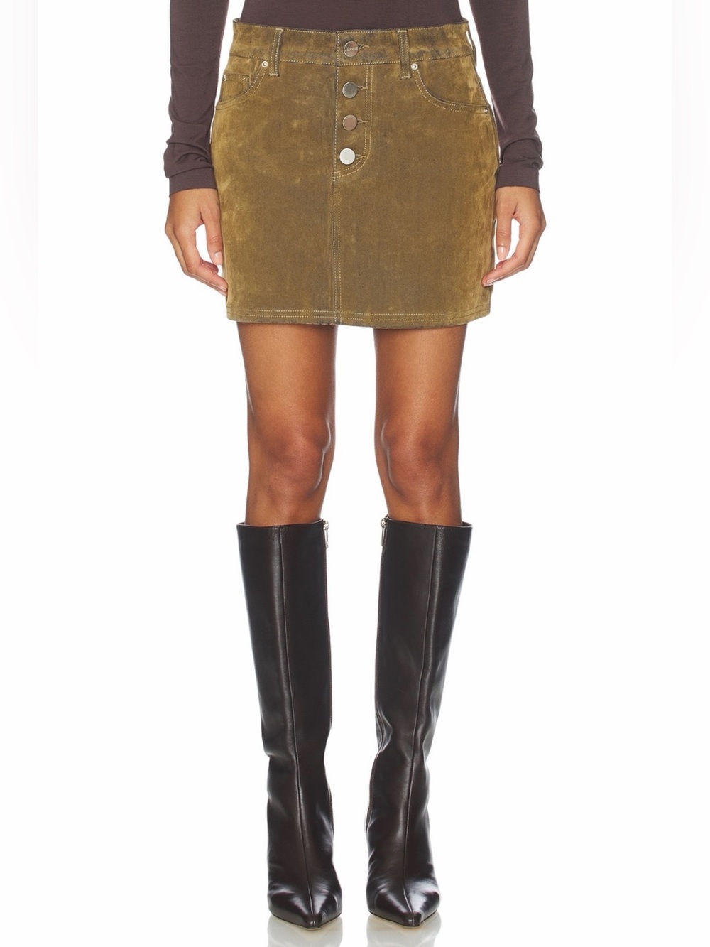 ALIGNE Corrie Flok Mini Skirt in Sand